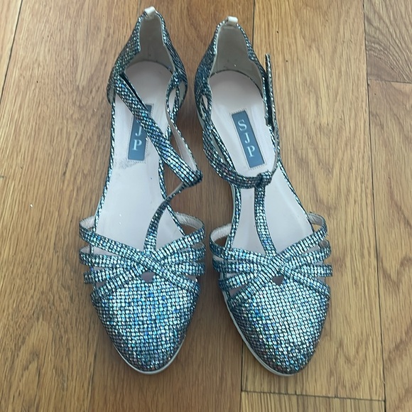 SJP Meteor Silver Scintillate Sandals 36 - Picture 6 of 13